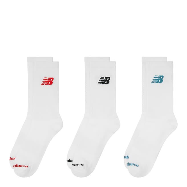 New Balance White Logo Crew Sock 3 Pack