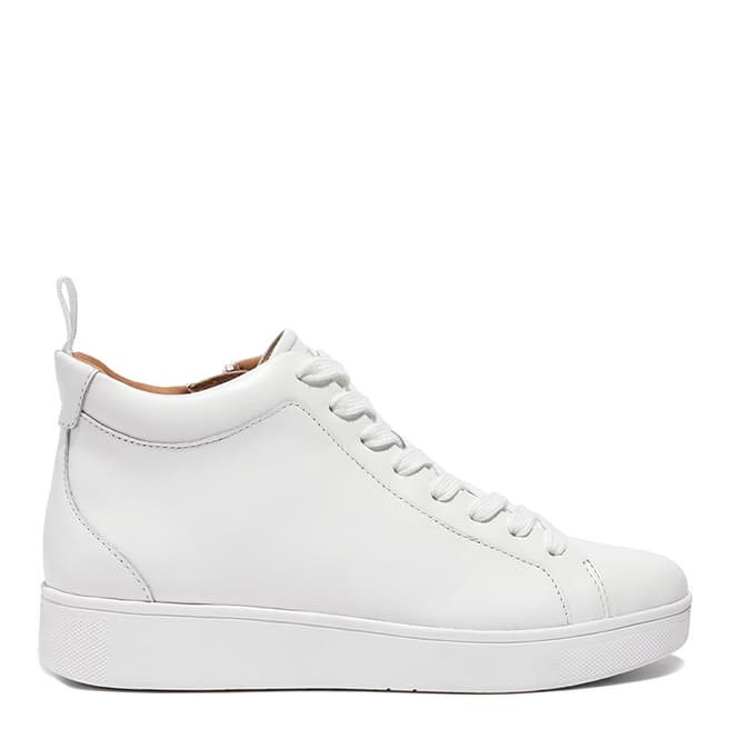 FitFlop White Rally Leather High Top Trainers