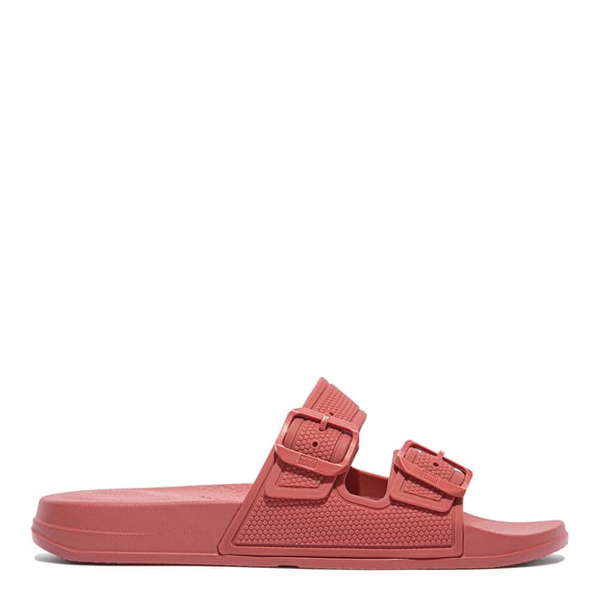 FitFlop Dusk Red Iqushionn Two Bar Buckle Slides