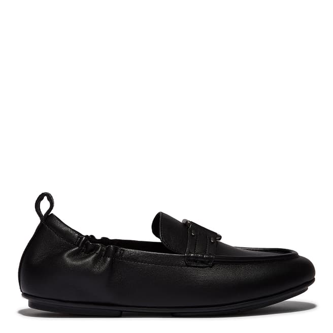 FitFlop Black Allegro Stud Buckled Leather Loafers