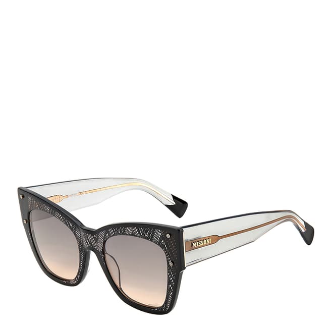Missoni Black Nude Grey Fuchsia Rectangular Sunglasses