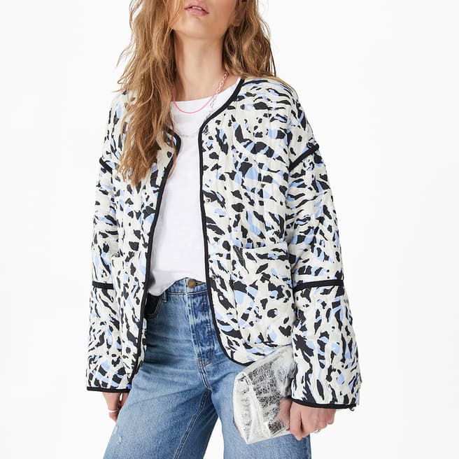 hush Ecru/Multi Andy Quilted Printed Jacket