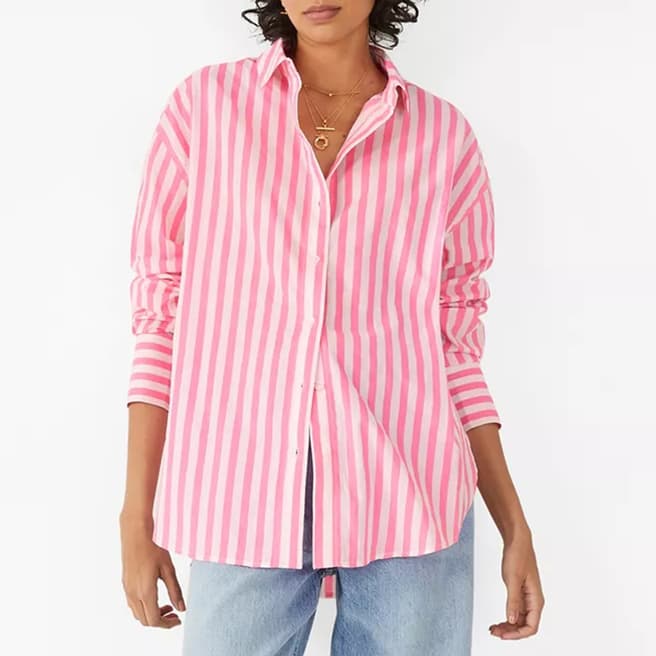 hush Pink Perry Stripe Cotton Shirt 