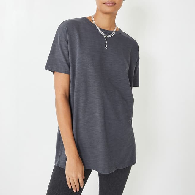hush Charcoal Longline Cotton T-Shirt 