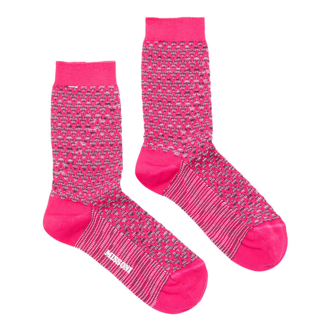 Missoni Pink Zigzag Knitted Sock