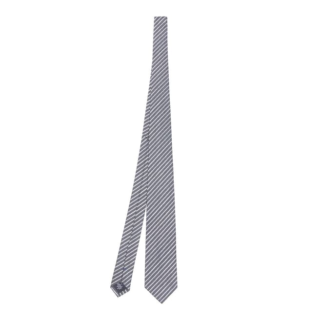 Missoni Grey Stripe Woven Silk Tie