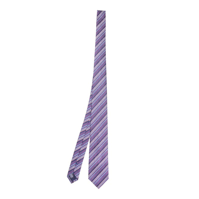 Missoni Purple Stripe Woven Silk Tie