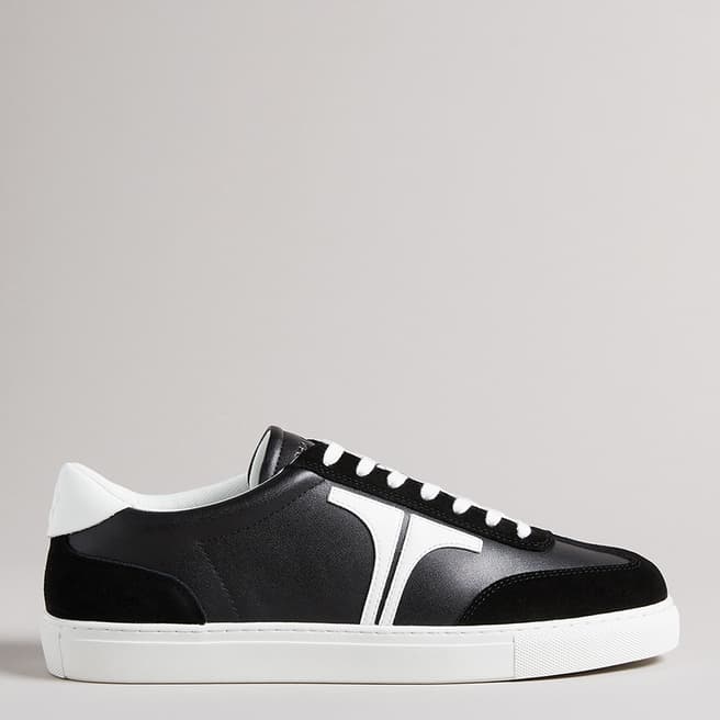 Ted Baker Black Leather Robbert Retro Trainers