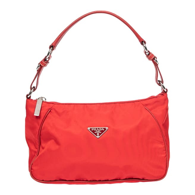 Vintage Prada Red Zip HoboShoulder Bag