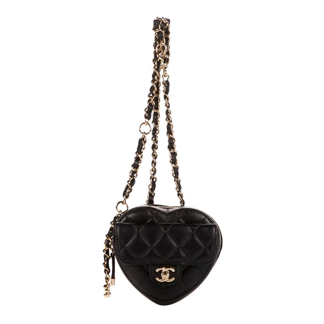 Vintage Chanel Black Heart Waist Bag