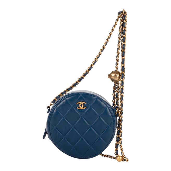 Vintage Chanel Blue Round as Earth Shoulder bag