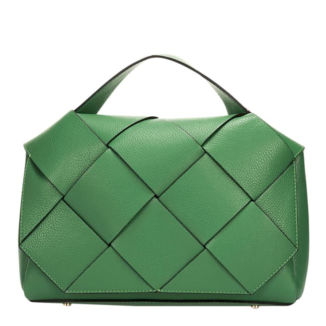 Massimo Castelli Green Leather Top Handle Bag
