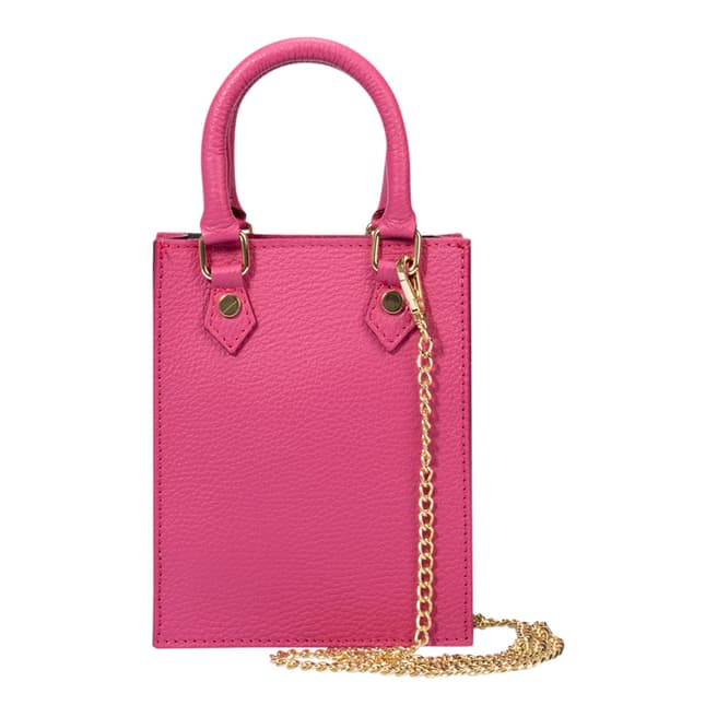 Massimo Castelli Pink Leather Top Handle Bag
