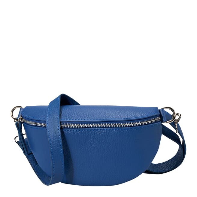 Massimo Castelli Blue Leather Pouch Bag