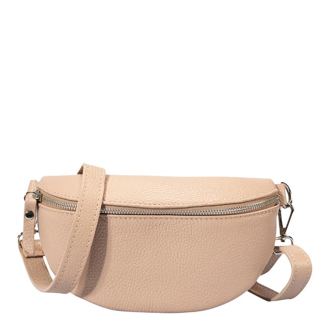 Massimo Castelli Beige Leather Pouch Bag