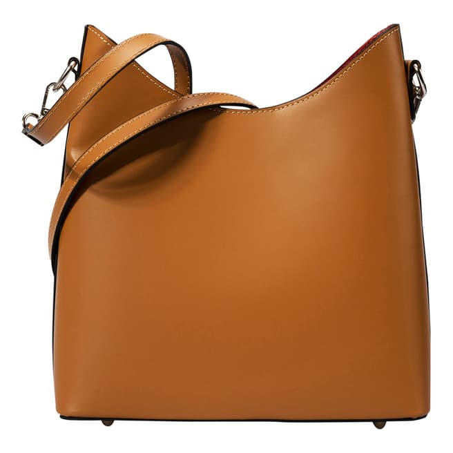 Massimo Castelli Brown Leather Crossbody Bag