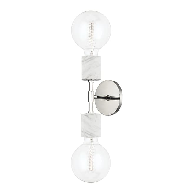 Hudson Valley Asime 2 Light Wall Sconce, Silver