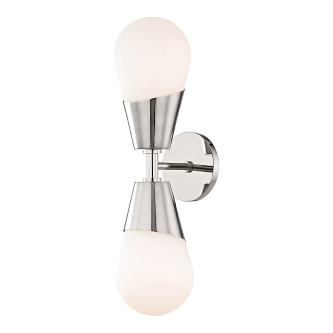 Hudson Valley Cora 2 Light Wall Sconce, Silver