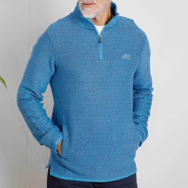 Weird Fish Blue Stern 1/4 Zip Sweatshirt