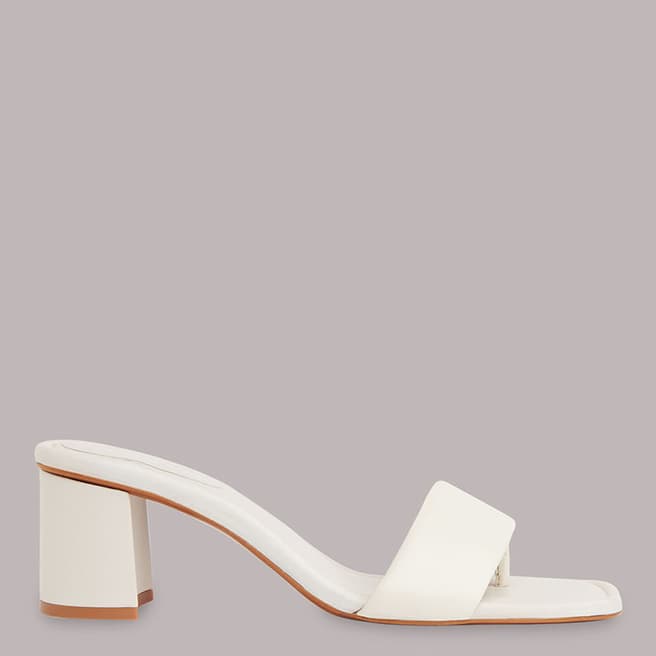 WHISTLES White Marie Leather Mule Heels