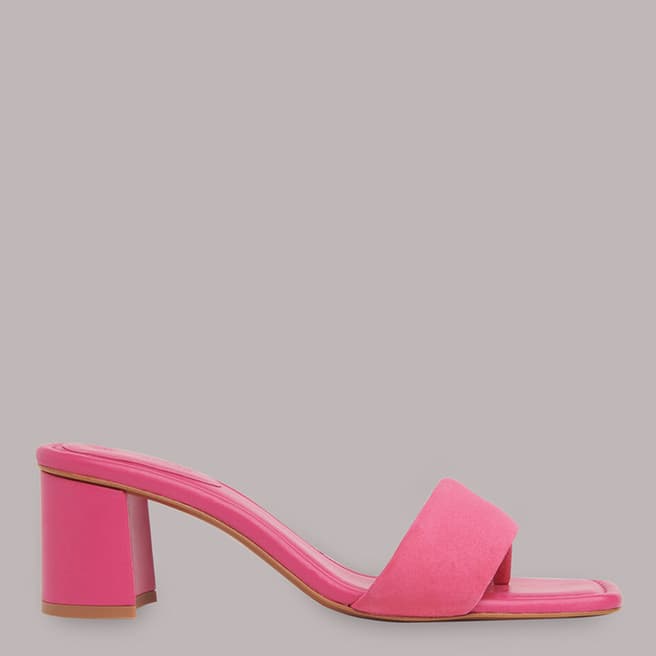WHISTLES Pink Selene Platform Leather Heels