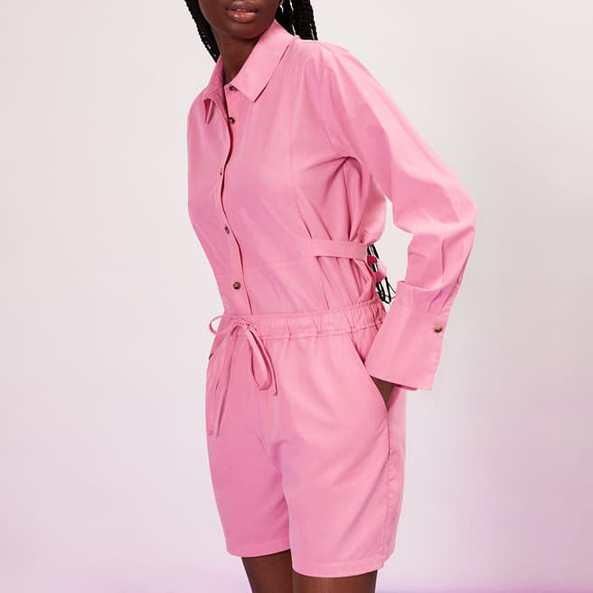 WHISTLES Pink Lola Bermuda Cotton Blend Shorts