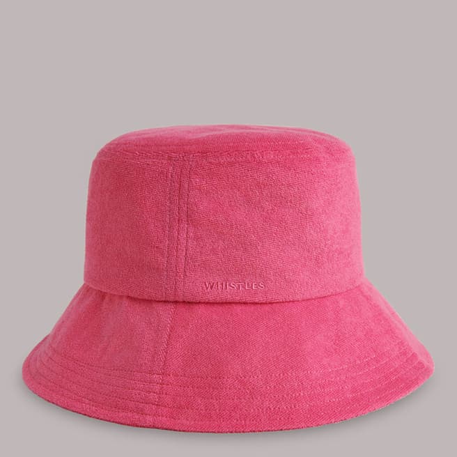 WHISTLES Pink Towelling Bucket Hat