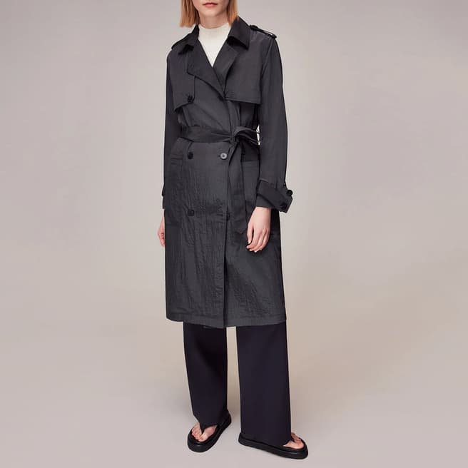 WHISTLES Charcoal Water Resistant Trench Coat