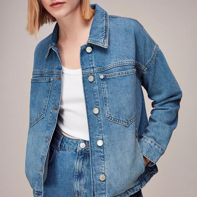 WHISTLES Blue Ella Denim Jacket 