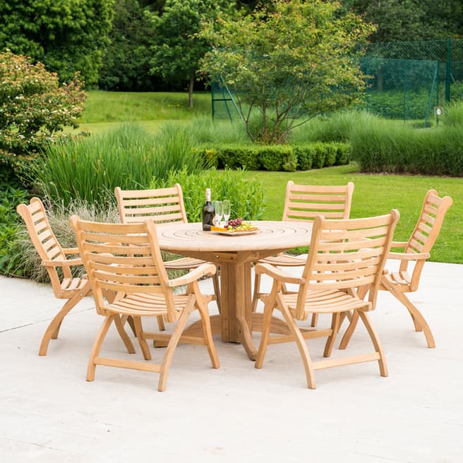Alexander Rose Roble 6 Seater Round Dining Set