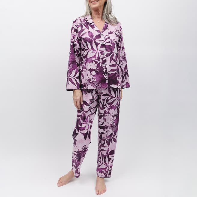 Nora Rose Multi Mary Lace Trim Floral Print Pyjama Set