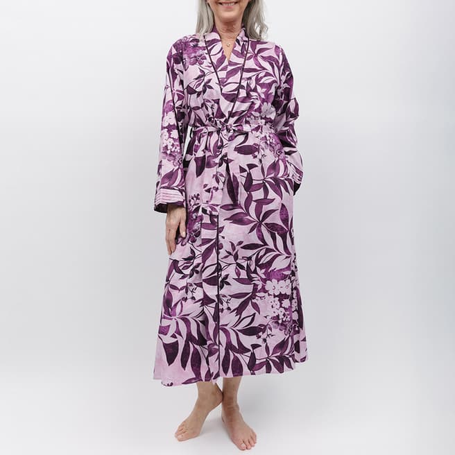 Nora Rose Multi Mary Berry Floral Print Long Dressing Gown