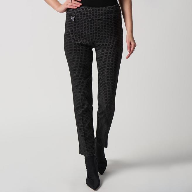 Joseph Ribkoff Black Check Straight Trousers