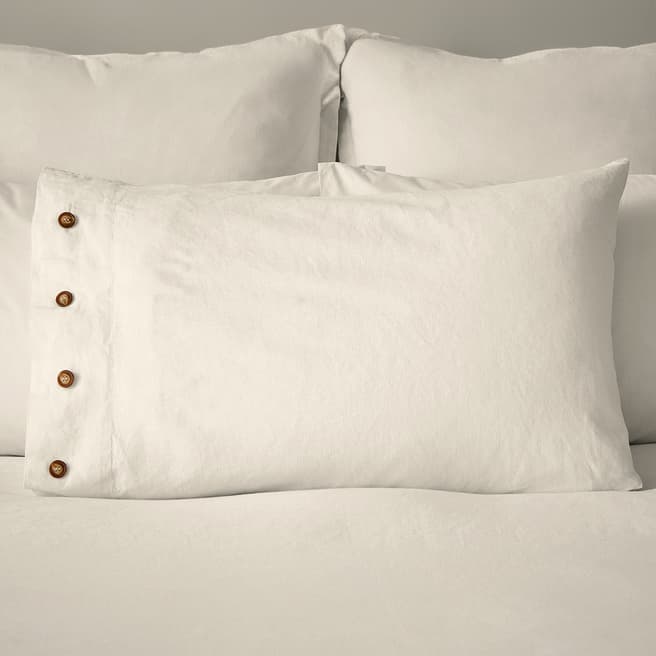 Morris & Co Linen Cotton Pillowcase, White