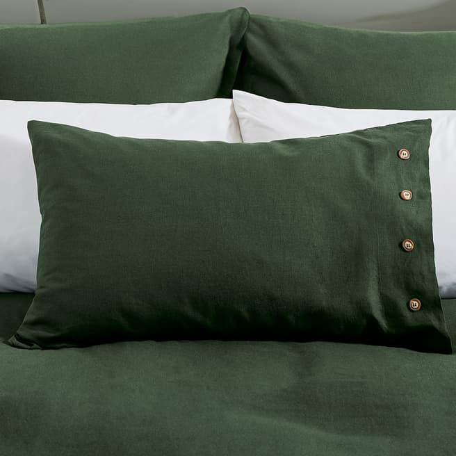 Morris & Co Linen Cotton Pillowcase, Green