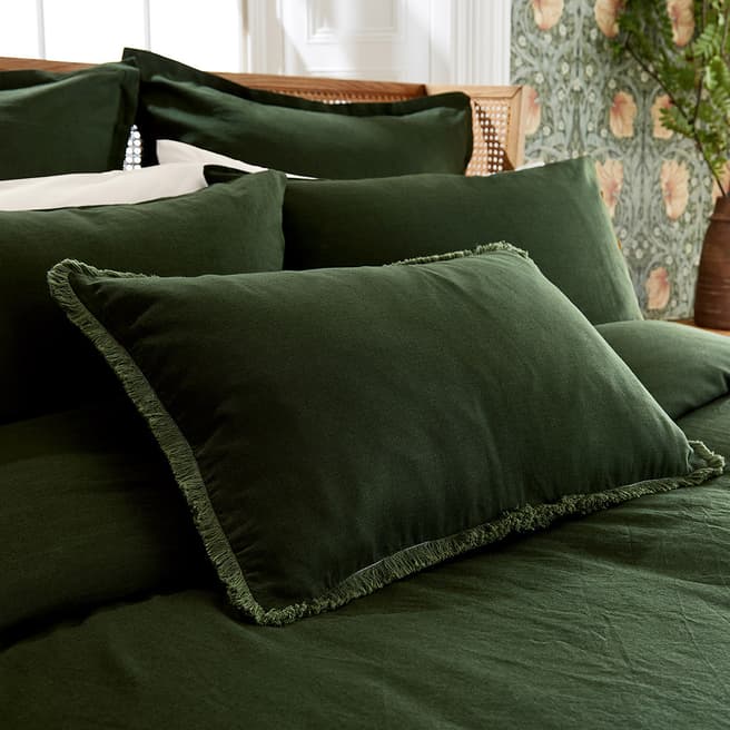 Morris & Co Linen Cotton Bed Cushion, Green
