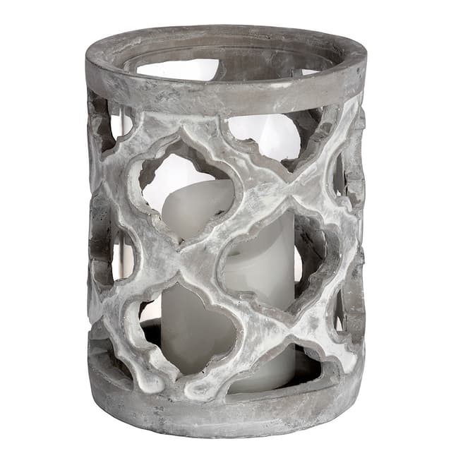 Hill Interiors Small Stone Effect Patterned Candle Holder
