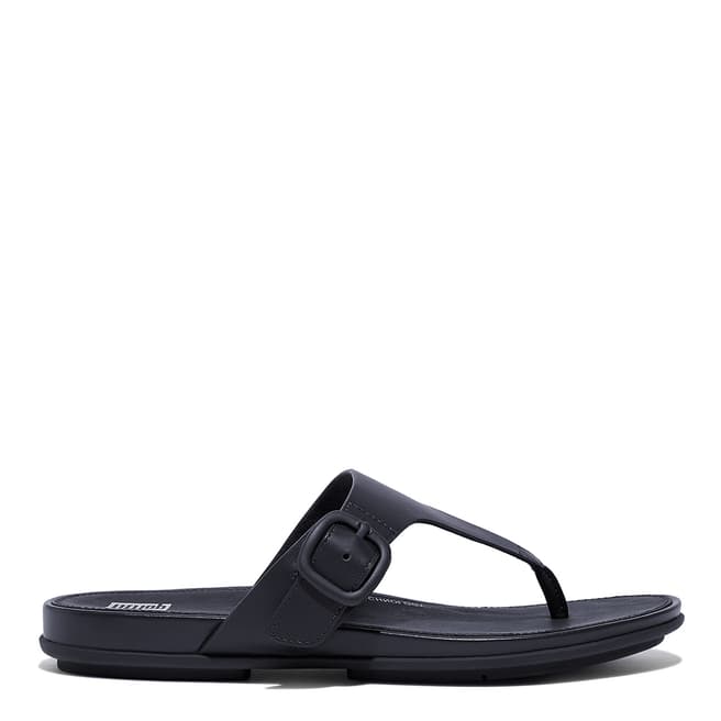 FitFlop Midnight Navy Gracie Rubber Double Buckle Leather Slides
