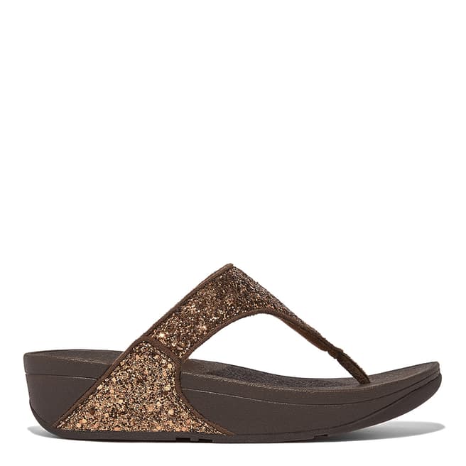 FitFlop Chocolate Metallic Lulu Glitter Toe Post Sandals