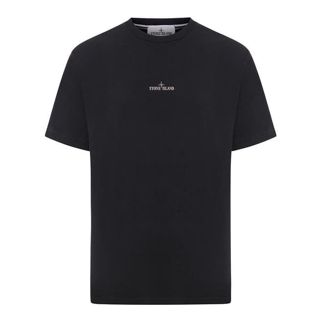 Stone Island Black ′Camo One′ Cotton T-Shirt