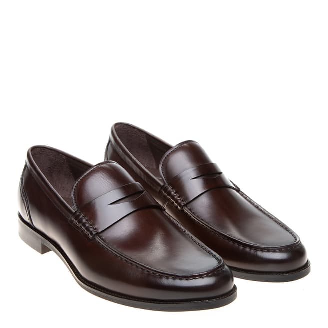 John White Brown Leather Downey Loafer