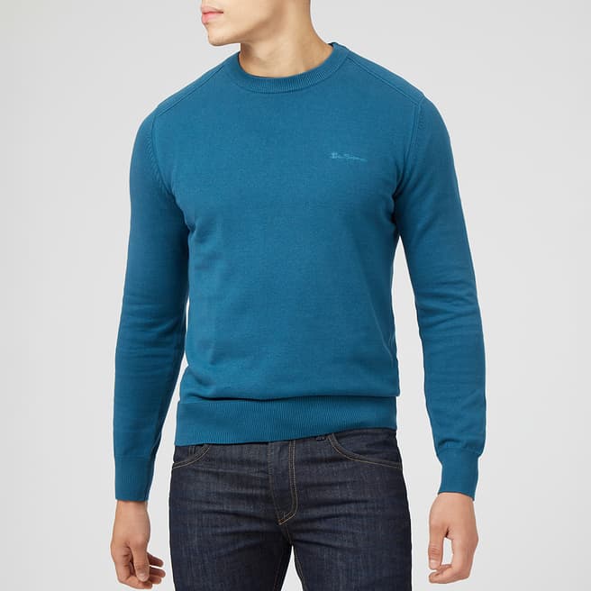 Ben Sherman Blue Cotton Knit Sweatshirt