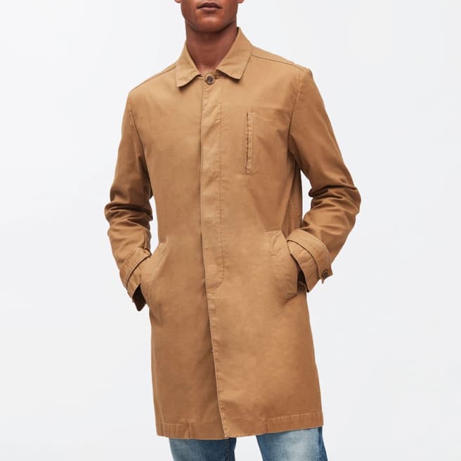 7 For All Mankind Tan Cotton Blend Coat 