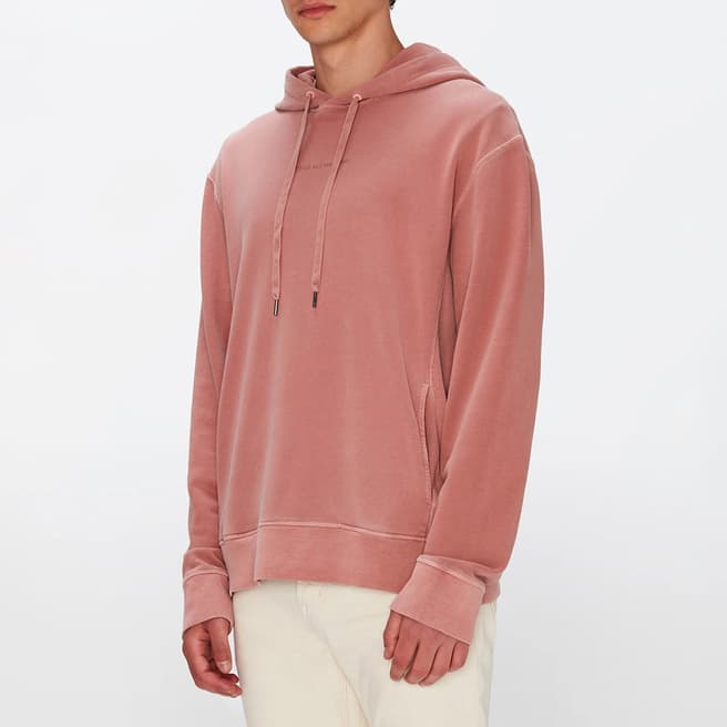7 For All Mankind Pink Mineral Dye Cotton Hoodie