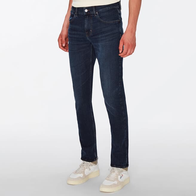 7 For All Mankind Dark Blue Slim Tapered Stretch Jeans