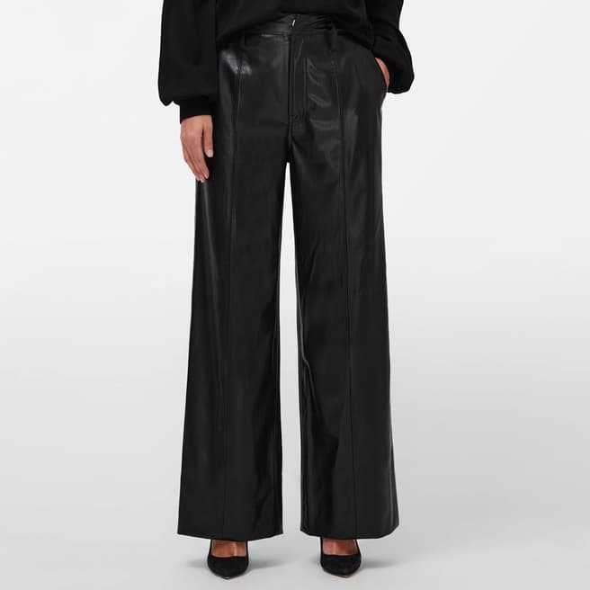 7 For All Mankind Black Leather Trousers 