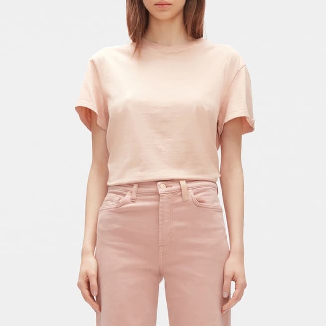 7 For All Mankind Nude Cotton T-Shirt