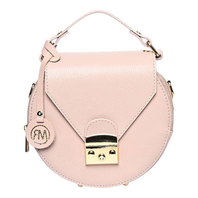 Roberta M Light Pink Italian Leather Top Handle Bag