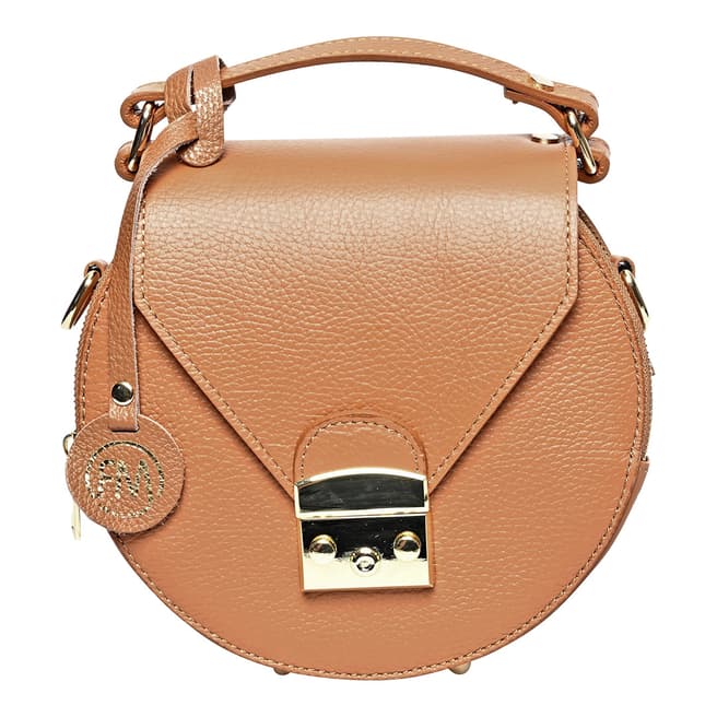Roberta M Brown Italian Leather Top Handle Bag