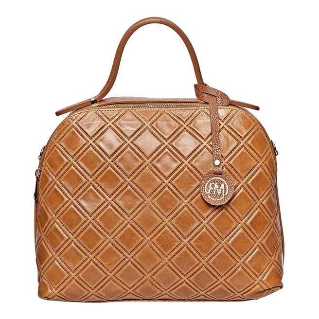 Roberta M Brown Italian Leather Handbag